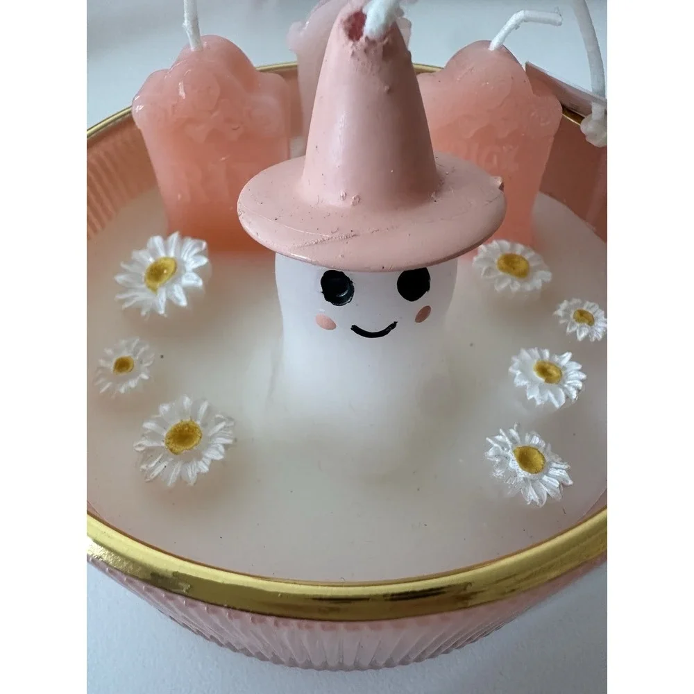 New Cupcakes & Cashmere Pink Ghost 'You've Been Ghosted'‎ Viral Candle Halloween